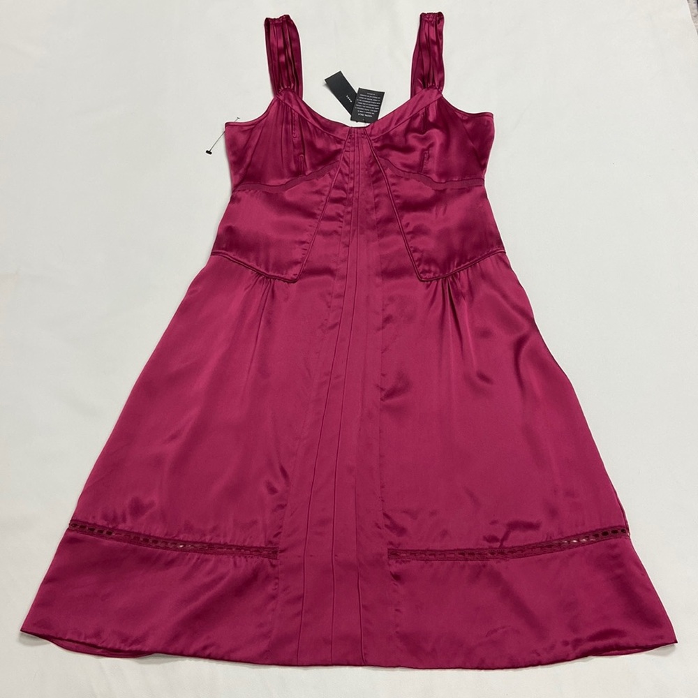 Marc Jacobs 100% Silk Slip Dress Size 10 NWT pink Y2K twilight festival midi - Picture 3 of 16